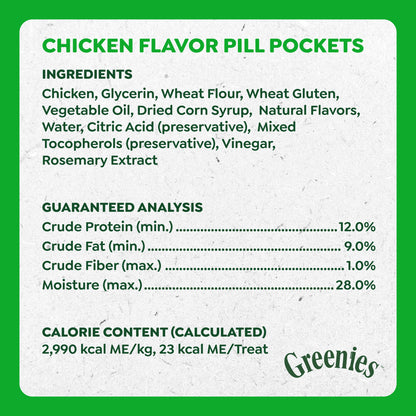 Pill Pockets for Dogs Chicken Flavor Large, Capsule Size Soft Dog Treats, 7.9 Oz, (30 Pk)