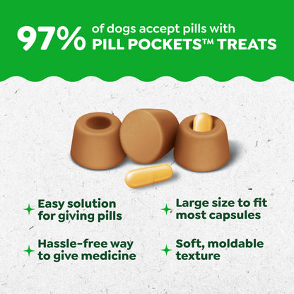 Pill Pockets for Dogs Chicken Flavor Large, Capsule Size Soft Dog Treats, 7.9 Oz, (30 Pk)